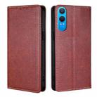 For OnePlus Nord CE 4 Lite 5G Gloss Oil Solid Color Magnetic Leather Phone Case(Brown) - 1