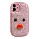 For iPhone 11 Plush Black Eyes Duck TPU Phone Case(Pink) - 1