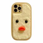 For iPhone 12 Pro Max Plush Black Eyes Duck TPU Phone Case(Yellow) - 1