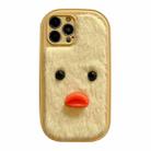 For iPhone 13 Pro Max Plush Black Eyes Duck TPU Phone Case(Yellow) - 1
