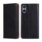 For Sony Xperia 5 V Gloss Oil Solid Color Magnetic Leather Phone Case(Black) - 1