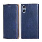 For Sony Xperia 5 V Gloss Oil Solid Color Magnetic Leather Phone Case(Blue) - 1