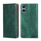 For Sony Xperia 5 V Gloss Oil Solid Color Magnetic Leather Phone Case(Green) - 1