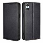 For Sony Xperia 10 VI Gloss Oil Solid Color Magnetic Leather Phone Case(Black) - 1