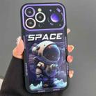 For iPhone 15 Pro Max Astronaut Pattern Large Window TPU Phone Case(Purple) - 1