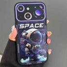 For iPhone 14 Plus Astronaut Pattern Large Window TPU Phone Case(Purple) - 1