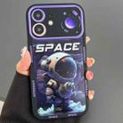 For iPhone 12 Astronaut Pattern Large Window TPU Phone Case(Purple) - 1