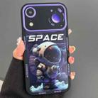 For iPhone XR Astronaut Pattern Large Window TPU Phone Case(Purple) - 1