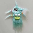 For iPhone 15 Plus Tied Hairstyle Plush Monster TPU Phone Case(Green) - 1