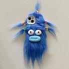 For iPhone 15 Tied Hairstyle Plush Monster TPU Phone Case(Blue) - 1