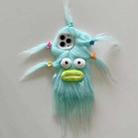 For iPhone 14 Pro Tied Hairstyle Plush Monster TPU Phone Case(Green) - 1