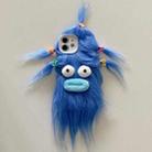For iPhone 12 Tied Hairstyle Plush Monster TPU Phone Case(Blue) - 1