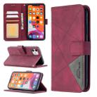 For iPhone 11 Rhombus Texture Magnetic Buckle Horizontal Flip Leather Case with Holder & Card Slots & Wallet & Photo Frame(Red) - 1