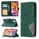 For iPhone 11 Rhombus Texture Magnetic Buckle Horizontal Flip Leather Case with Holder & Card Slots & Wallet & Photo Frame(Green) - 1