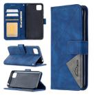 For Huawei Y5p Rhombus Texture Magnetic Buckle Horizontal Flip Leather Case with Holder & Card Slots & Wallet & Photo Frame(Blue) - 1