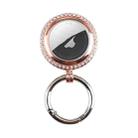 For Airtag Tracking Locator Electroplated Protective Case with Keychain(Rose Pink) - 1