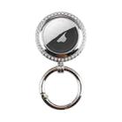 For Airtag Tracking Locator Electroplated Protective Case with Keychain(Silver) - 1