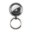 For Airtag Tracking Locator Electroplated Protective Case with Keychain(Black) - 1