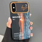 For iPhone X / XS Scenery Pattern Large Window TPU Phone Case(Black Sea Sunrise) - 1