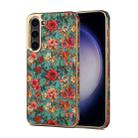 For Samsung Galaxy S23 5G Denior Flower Language Series Electroplated Phone Case(Blue) - 1