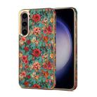 For Samsung Galaxy S23+ 5G Denior Flower Language Series Electroplated Phone Case(Blue) - 1