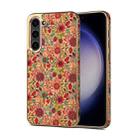 For Samsung Galaxy S23 FE 5G Denior Flower Language Series Electroplated Phone Case(Purple) - 1