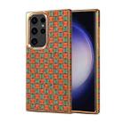 For Samsung Galaxy S23 Ultra 5G Denior Flower Language Series Electroplated Phone Case(Orange) - 1