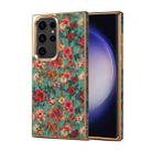 For Samsung Galaxy S23 Ultra 5G Denior Flower Language Series Electroplated Phone Case(Blue) - 1