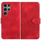 For Samsung Galaxy S24 Ultra 5G YX0060 Elephant Head Embossed Phone Leather Case with Lanyard(Red) - 1