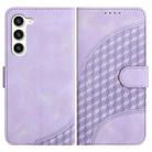 For Samsung Galaxy S24+ 5G YX0060 Elephant Head Embossed Phone Leather Case with Lanyard(Light Purple) - 1