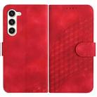 For Samsung Galaxy S24 5G YX0060 Elephant Head Embossed Phone Leather Case with Lanyard(Red) - 1
