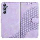 For Samsung Galaxy M34 YX0060 Elephant Head Embossed Phone Leather Case with Lanyard(Light Purple) - 1