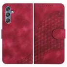 For Samsung Galaxy M34 YX0060 Elephant Head Embossed Phone Leather Case with Lanyard(Rose Red) - 1