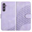 For Samsung Galaxy S23 FE 5G YX0060 Elephant Head Embossed Phone Leather Case with Lanyard(Light Purple) - 1