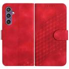 For Samsung Galaxy S23 FE 5G YX0060 Elephant Head Embossed Phone Leather Case with Lanyard(Red) - 1