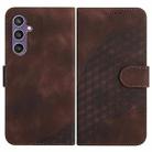 For Samsung Galaxy S23 FE 5G YX0060 Elephant Head Embossed Phone Leather Case with Lanyard(Coffee) - 1