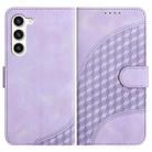 For Samsung Galaxy S23 5G YX0060 Elephant Head Embossed Phone Leather Case with Lanyard(Light Purple) - 1