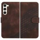 For Samsung Galaxy S23 5G YX0060 Elephant Head Embossed Phone Leather Case with Lanyard(Coffee) - 1