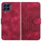 For Samsung Galaxy M53 5G YX0060 Elephant Head Embossed Phone Leather Case with Lanyard(Rose Red) - 1