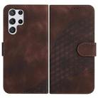 For Samsung Galaxy S22 Ultra 5G YX0060 Elephant Head Embossed Phone Leather Case with Lanyard(Coffee) - 1