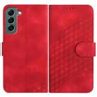 For Samsung Galaxy S22+ 5G YX0060 Elephant Head Embossed Phone Leather Case with Lanyard(Red) - 1