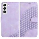 For Samsung Galaxy S22 5G YX0060 Elephant Head Embossed Phone Leather Case with Lanyard(Light Purple) - 1