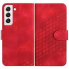 For Samsung Galaxy S22 5G YX0060 Elephant Head Embossed Phone Leather Case with Lanyard(Red) - 1