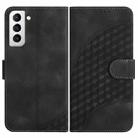 For Samsung Galaxy S21+ 5G YX0060 Elephant Head Embossed Phone Leather Case with Lanyard(Black) - 1