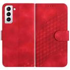 For Samsung Galaxy S21+ 5G YX0060 Elephant Head Embossed Phone Leather Case with Lanyard(Red) - 1