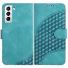 For Samsung Galaxy S21+ 5G YX0060 Elephant Head Embossed Phone Leather Case with Lanyard(Light Blue) - 1