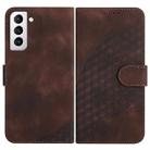 For Samsung Galaxy S21+ 5G YX0060 Elephant Head Embossed Phone Leather Case with Lanyard(Coffee) - 1