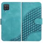 For Samsung Galaxy A12 YX0060 Elephant Head Embossed Phone Leather Case with Lanyard(Light Blue) - 1