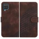 For Samsung Galaxy A12 YX0060 Elephant Head Embossed Phone Leather Case with Lanyard(Coffee) - 1
