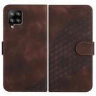 For Samsung Galaxy A42 5G YX0060 Elephant Head Embossed Phone Leather Case with Lanyard(Coffee) - 1